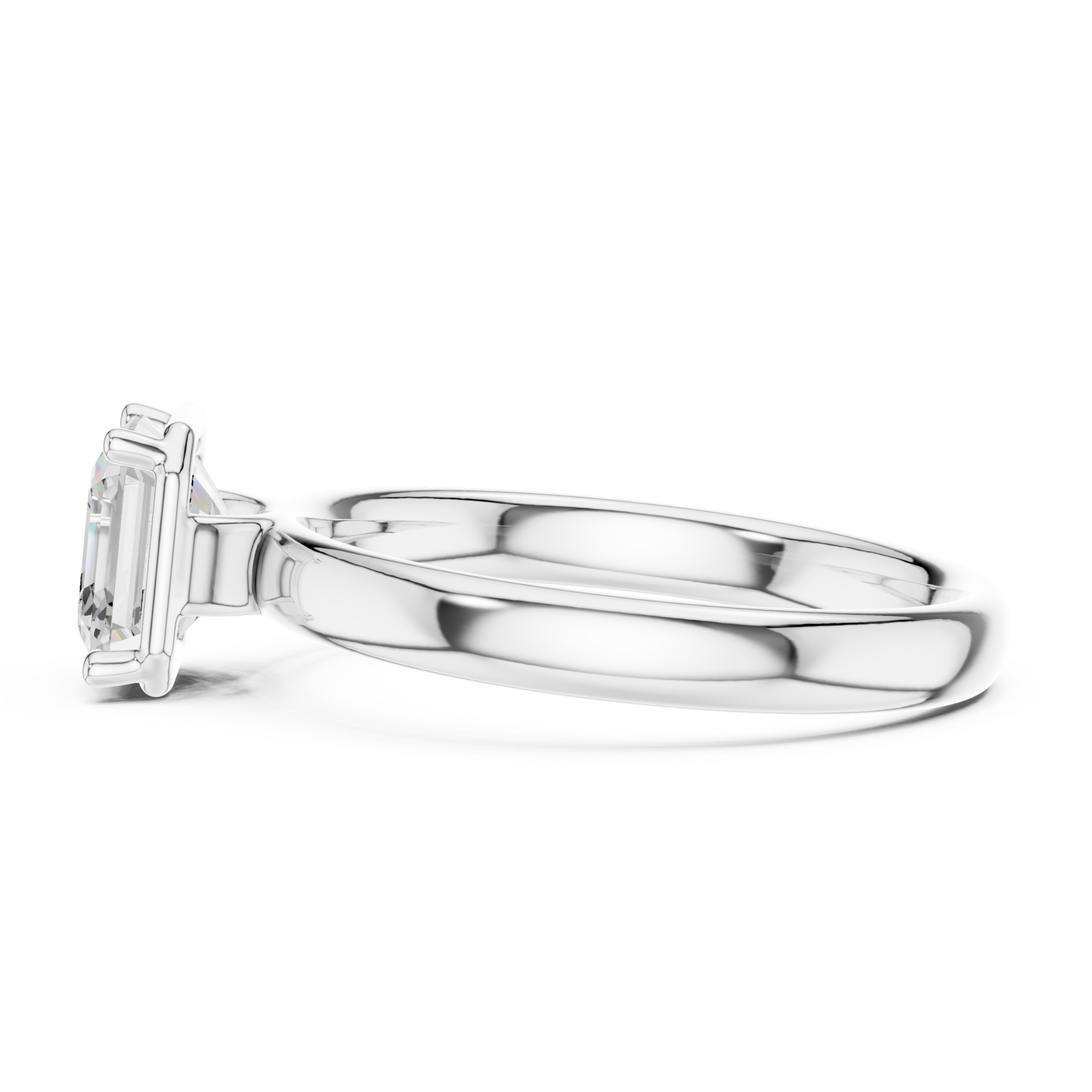  White Gold Aurora Grace Solitaire Ring Side View