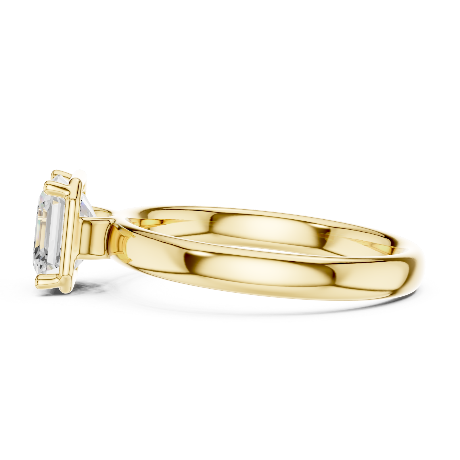  Gold Aurora Grace Solitaire Ring Side View