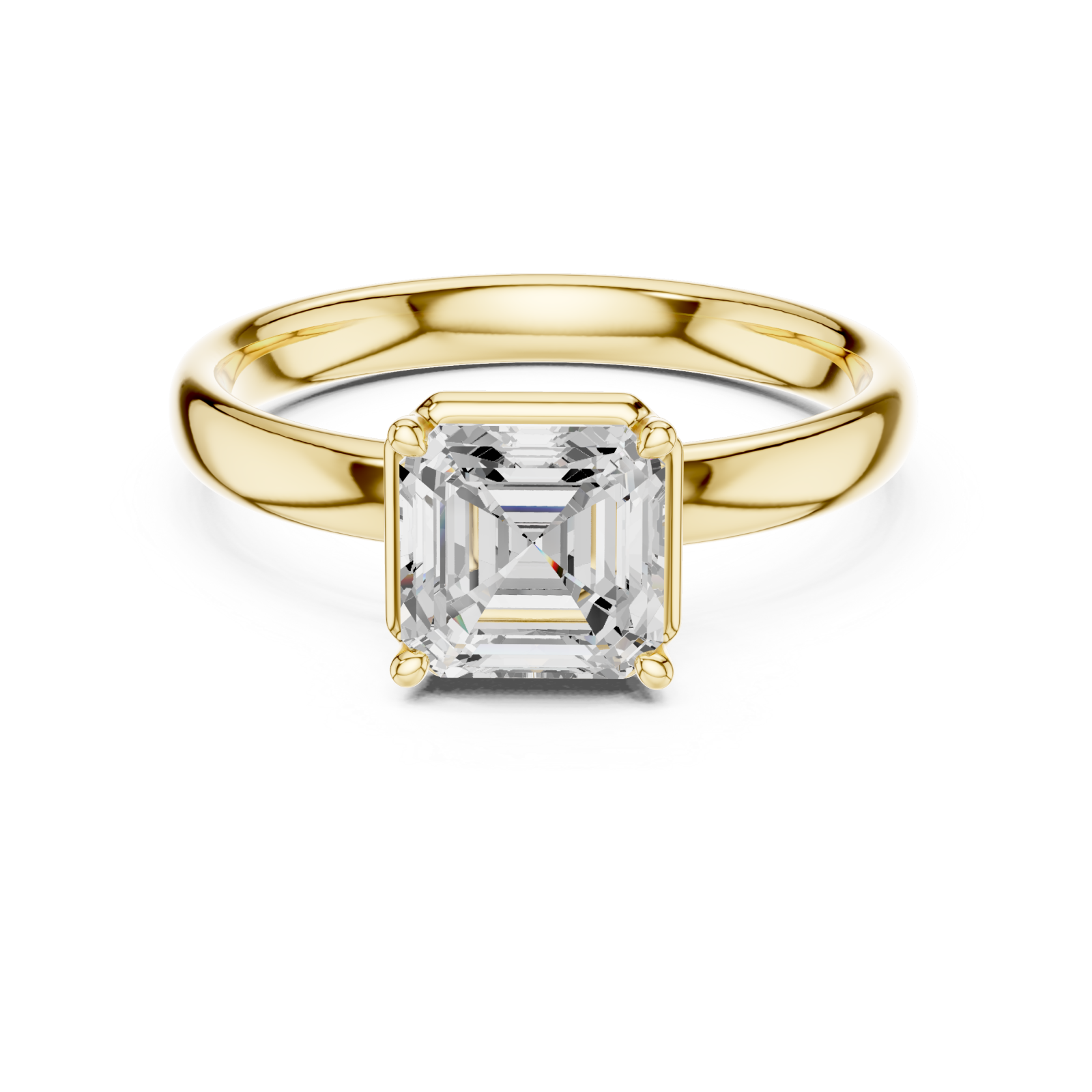  Gold Aurora Grace Solitaire Ring Front View