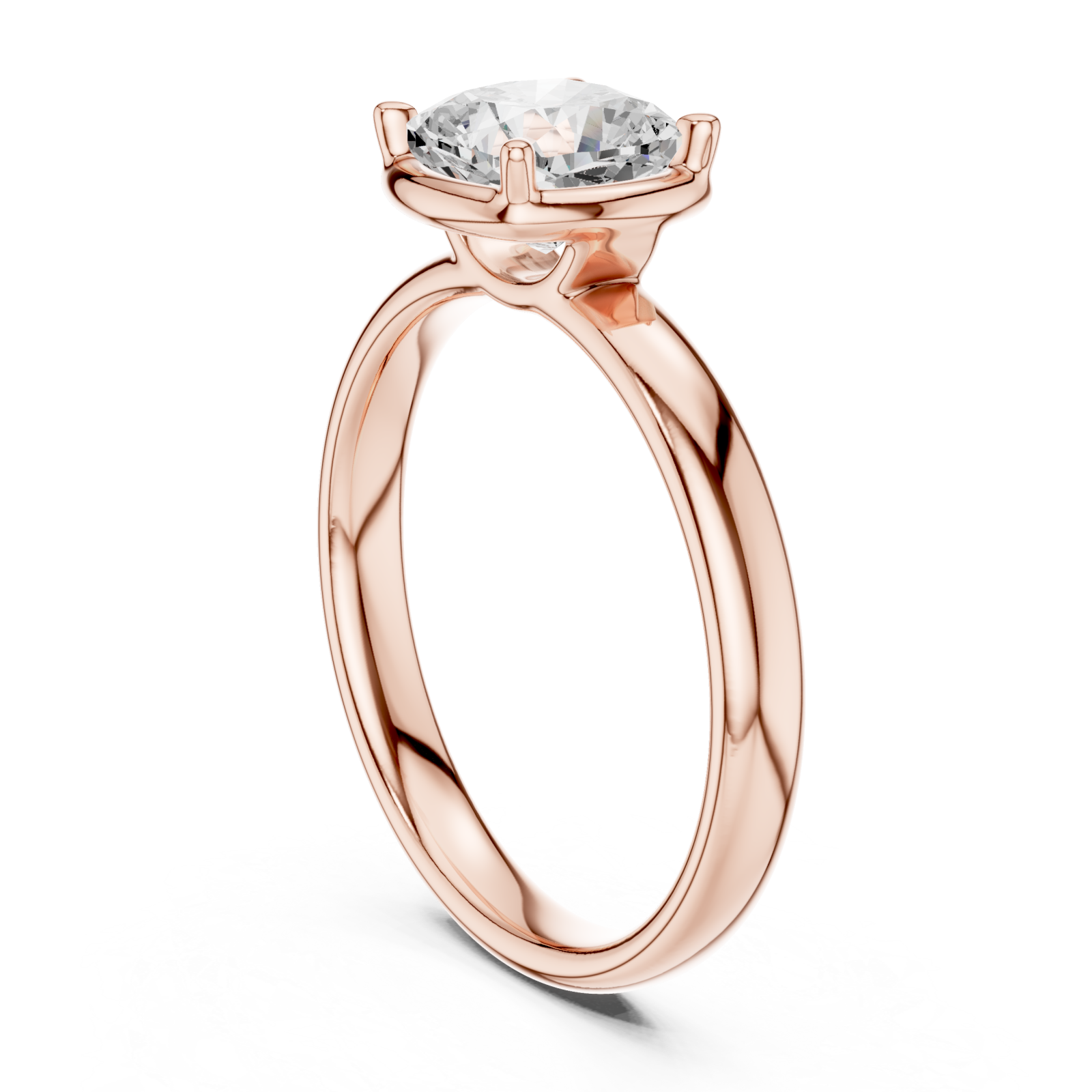  Rose Gold Velvet Radiance Twist Band Engagement Ring Left View