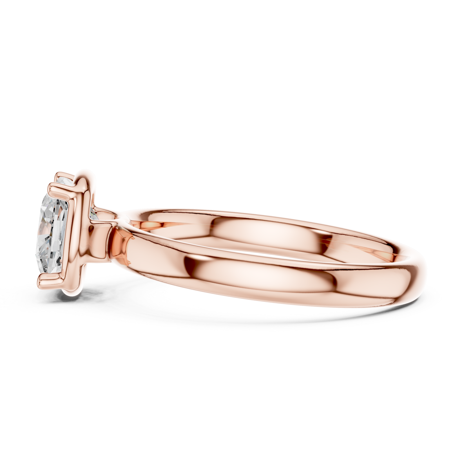  Rose Gold Velvet Radiance Twist Band Engagement Ring Side View