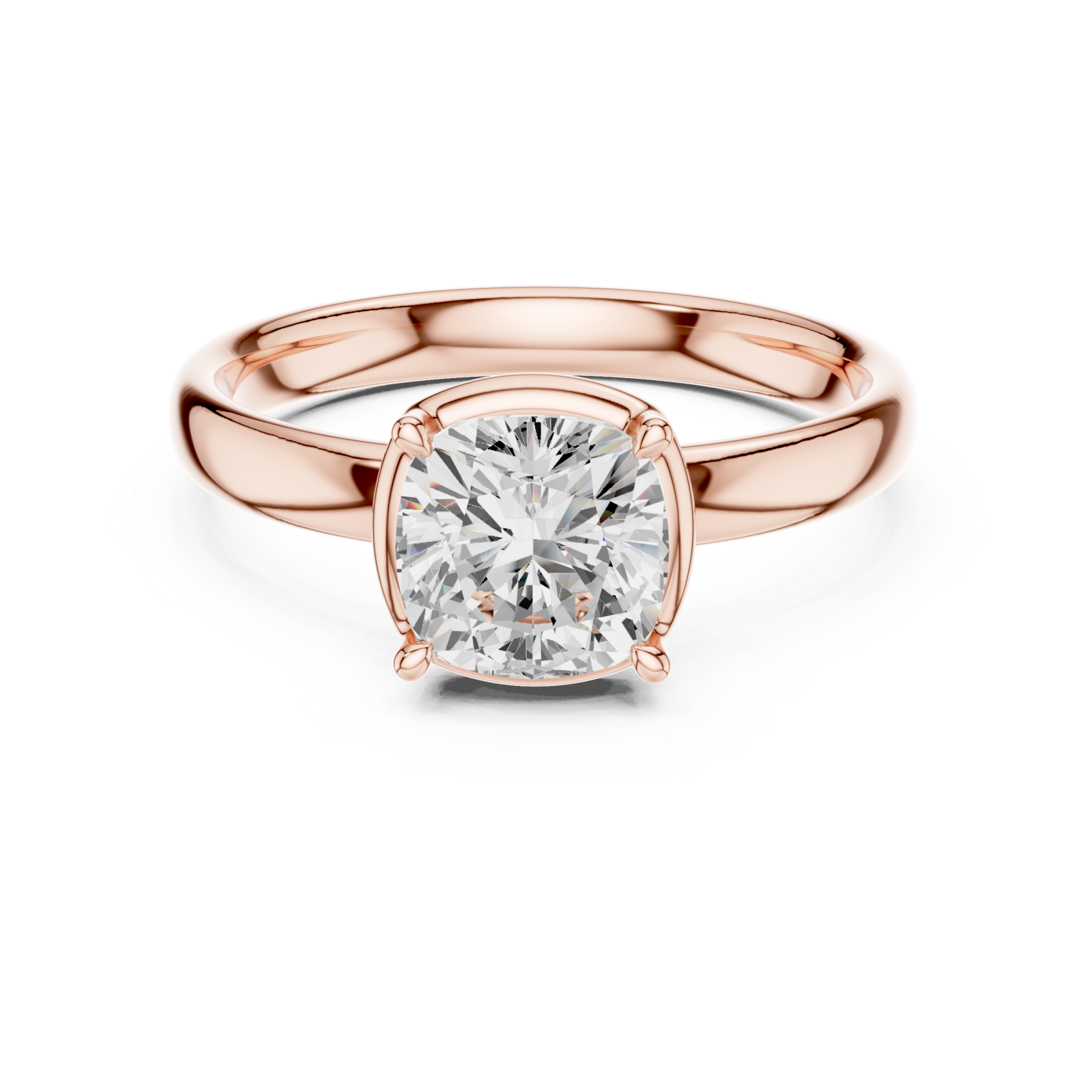  Rose Gold Velvet Radiance Twist Band Engagement Ring Front View