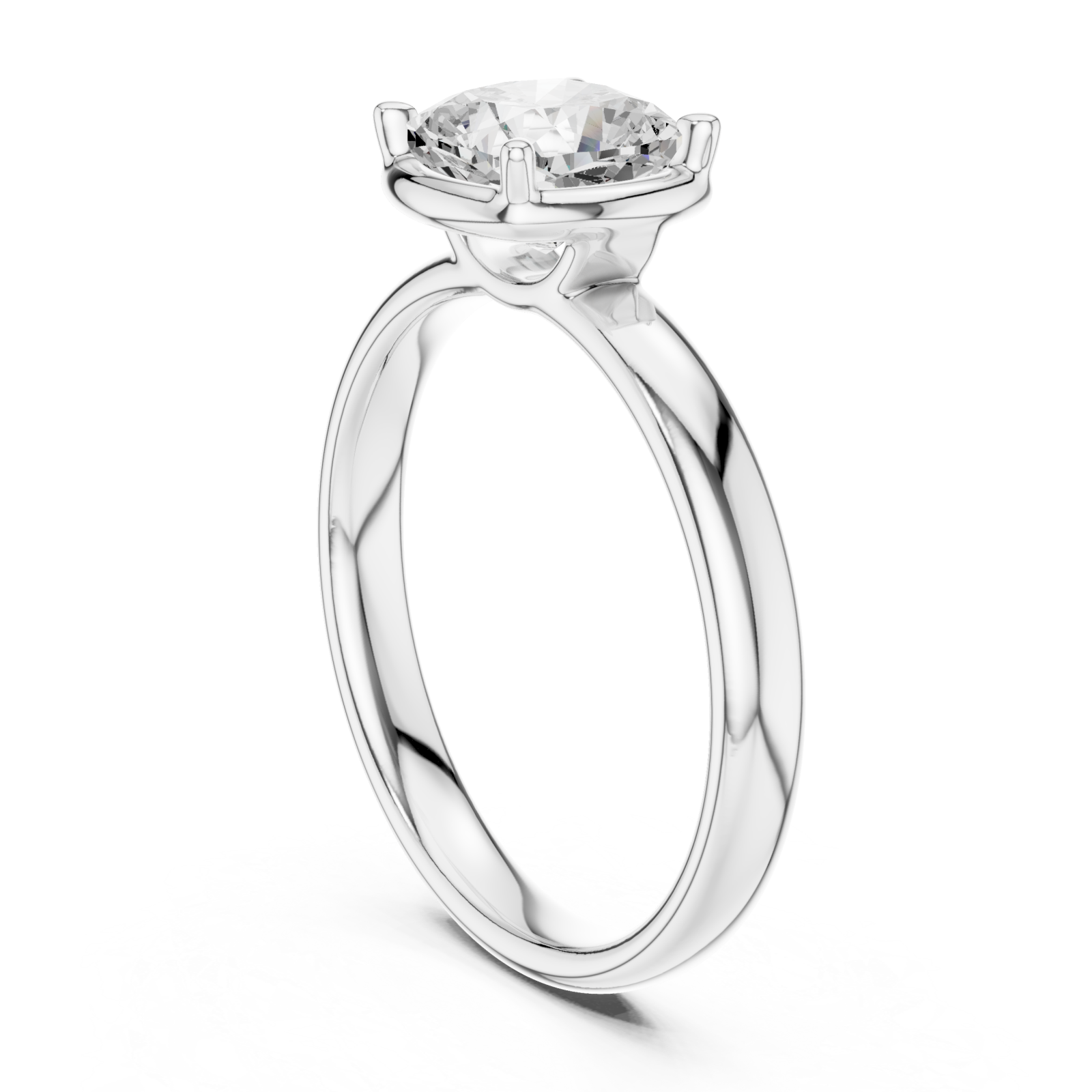  White Gold Velvet Radiance Twist Band Engagement Ring Left View