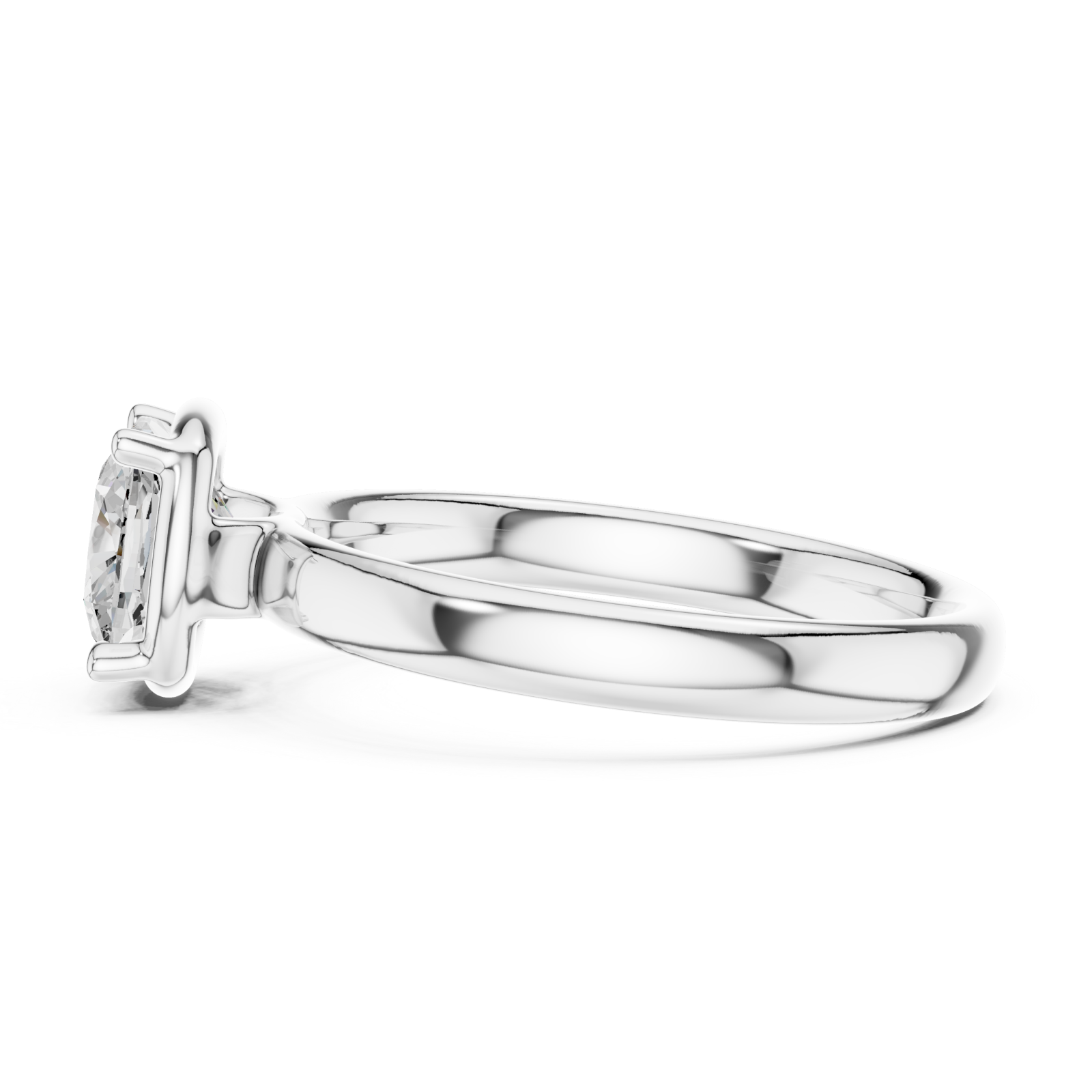 White Gold Velvet Radiance Twist Band Engagement Ring Side View
