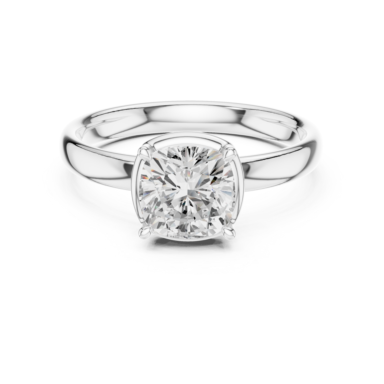  White Gold Velvet Radiance Twist Band Engagement Ring Front View