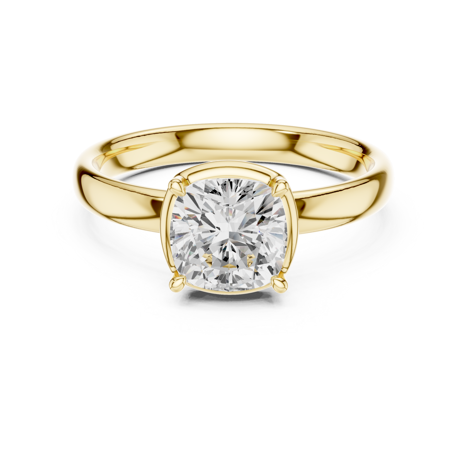  Gold Velvet Radiance Twist Band Engagement Ring Front View