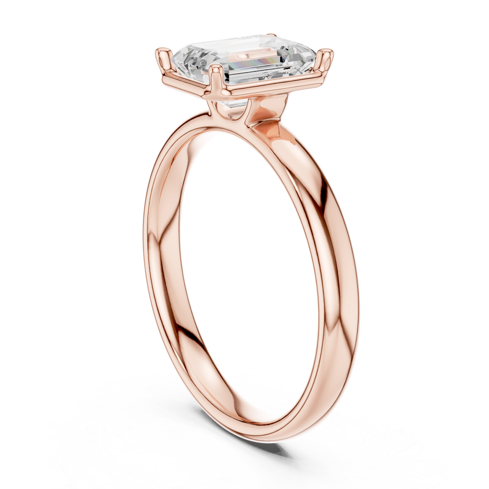  Rose Gold Celeste Promise Signature Solitaire Ring Left View