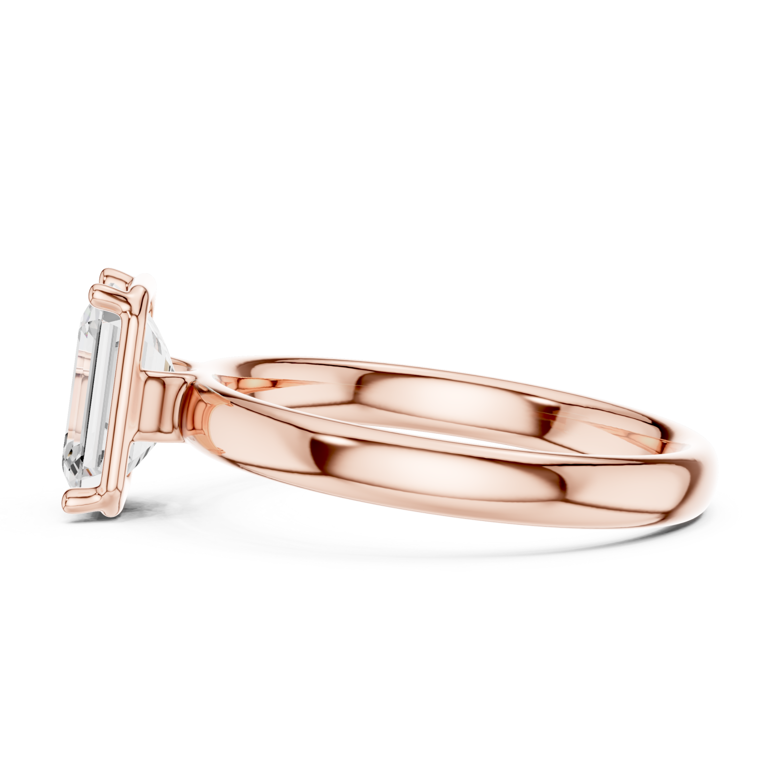  Rose Gold Celeste Promise Signature Solitaire Ring Side View