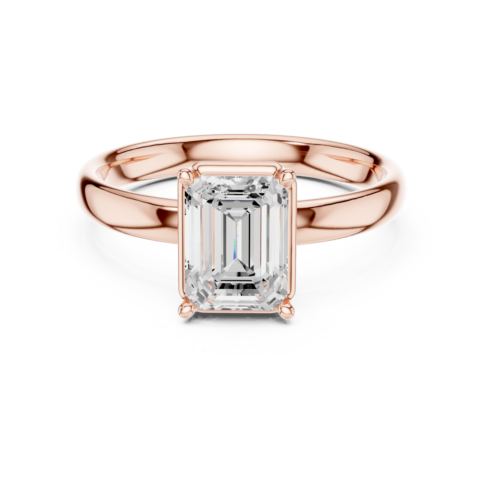  Rose Gold Celeste Promise Signature Solitaire Ring Front View