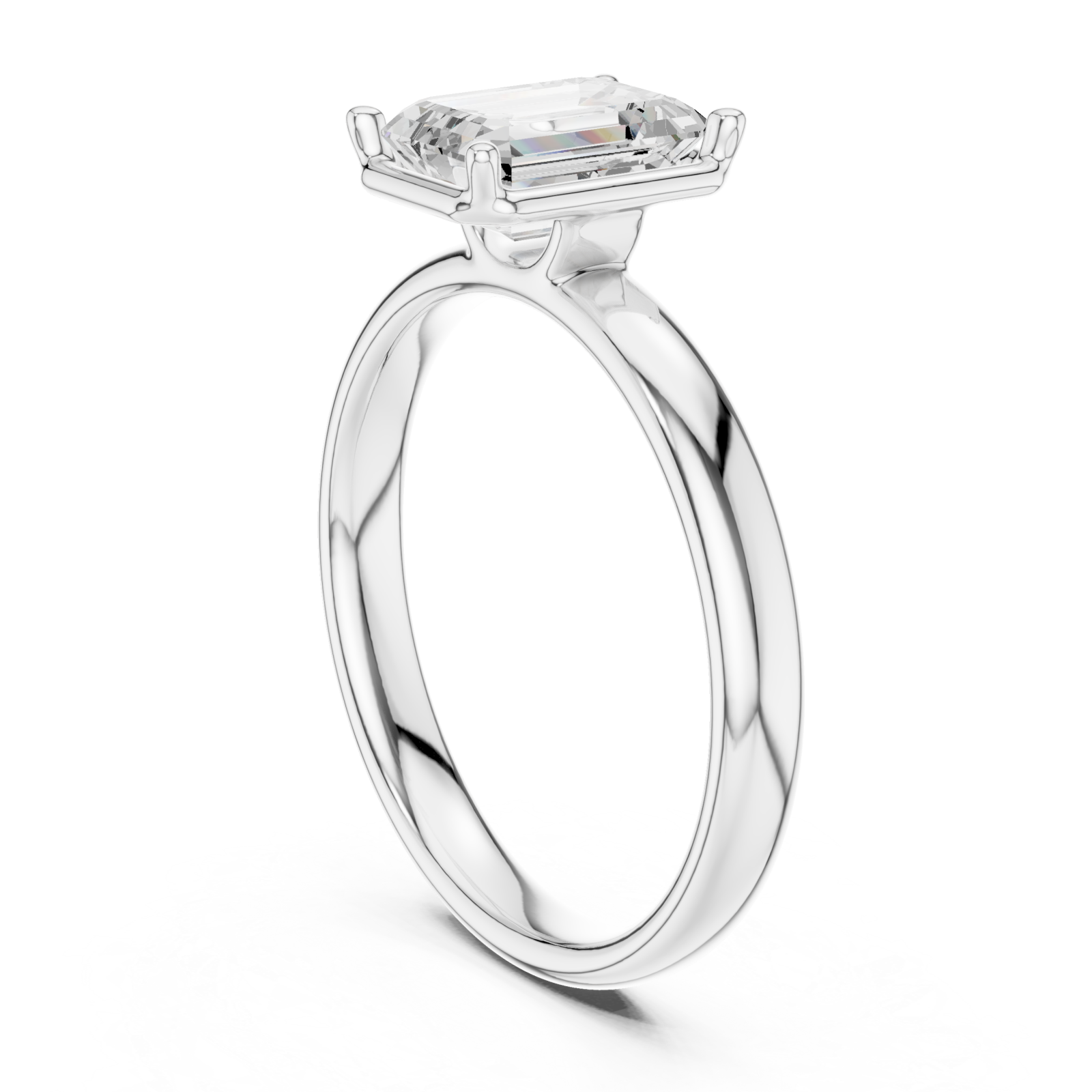  White Gold Celeste Promise Signature Solitaire Ring Left View