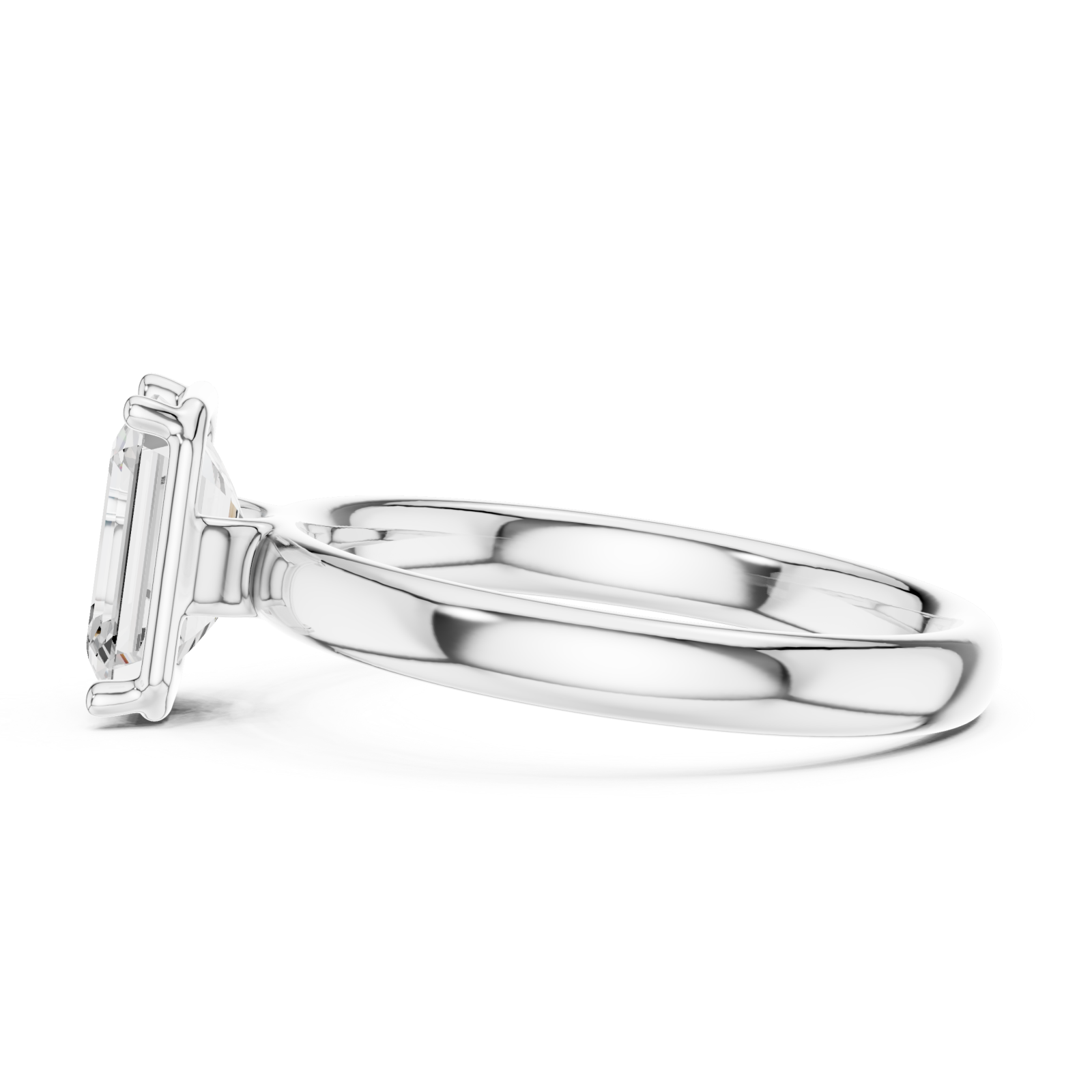  White Gold Celeste Promise Signature Solitaire Ring Side View