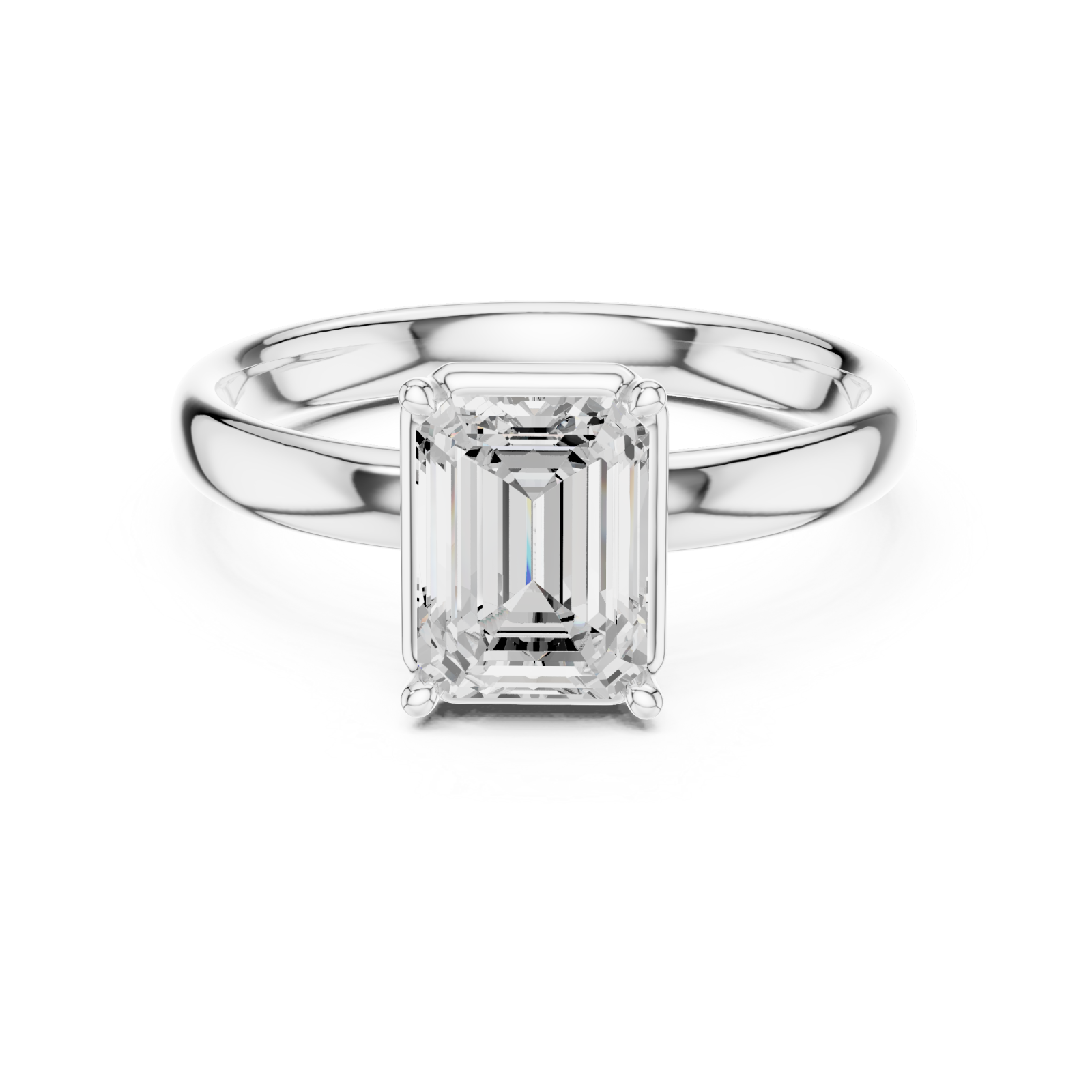  White Gold Celeste Promise Signature Solitaire Ring Front View