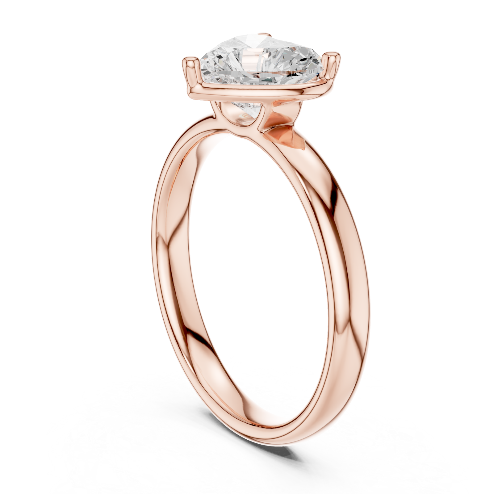  Rose Gold Infinite Charm Open Heart Ring Left View