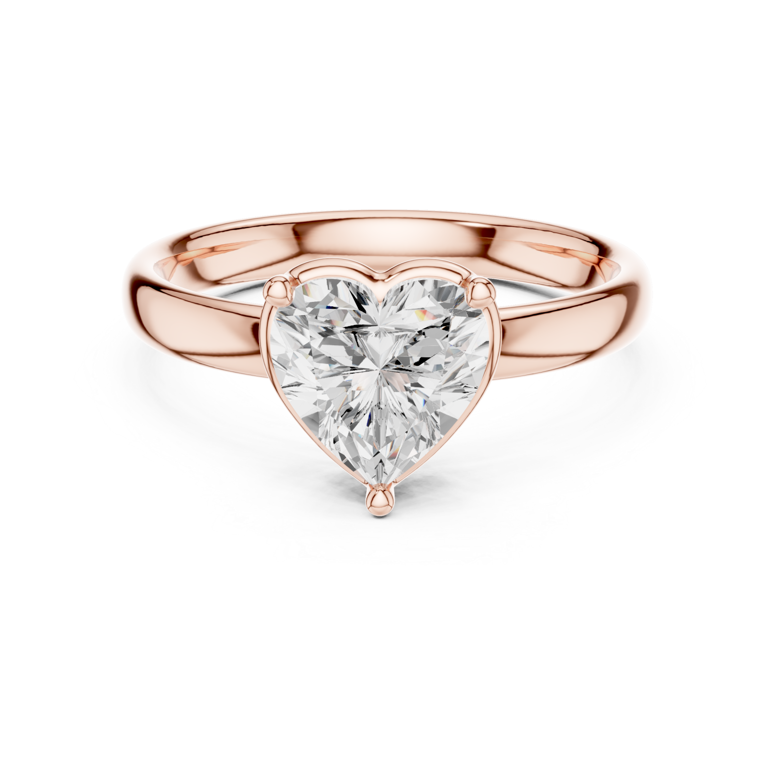  Rose Gold Infinite Charm Open Heart Ring Front View