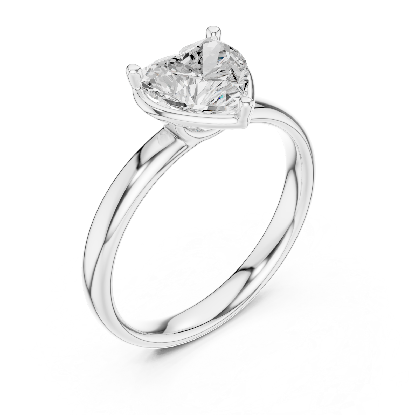  White Gold Infinite Charm Open Heart Ring Right View