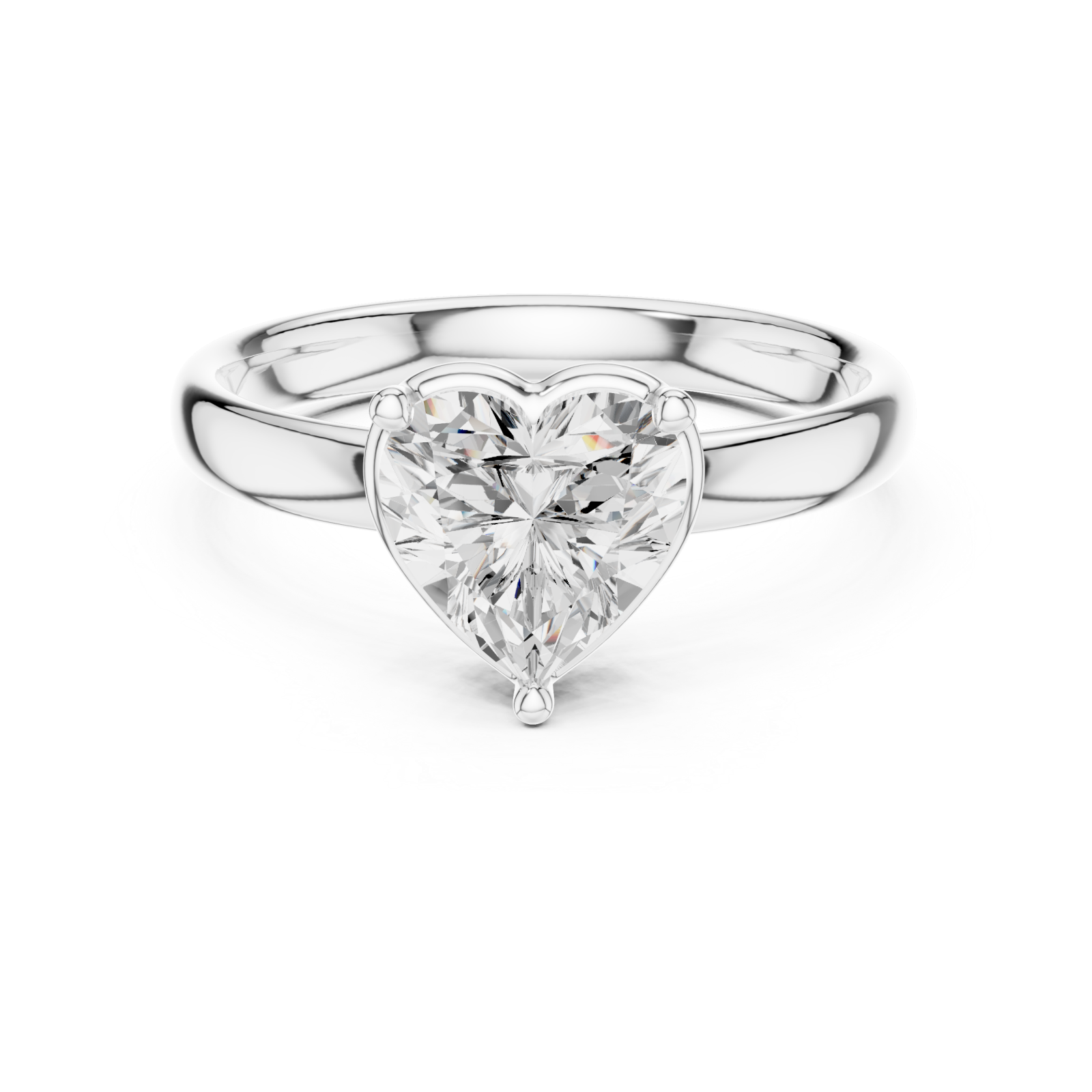  White Gold Infinite Charm Open Heart Ring Front View