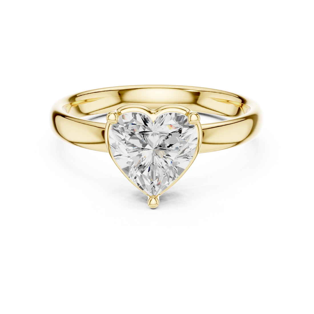 Gold Infinite Charm Open Heart Ring Right View