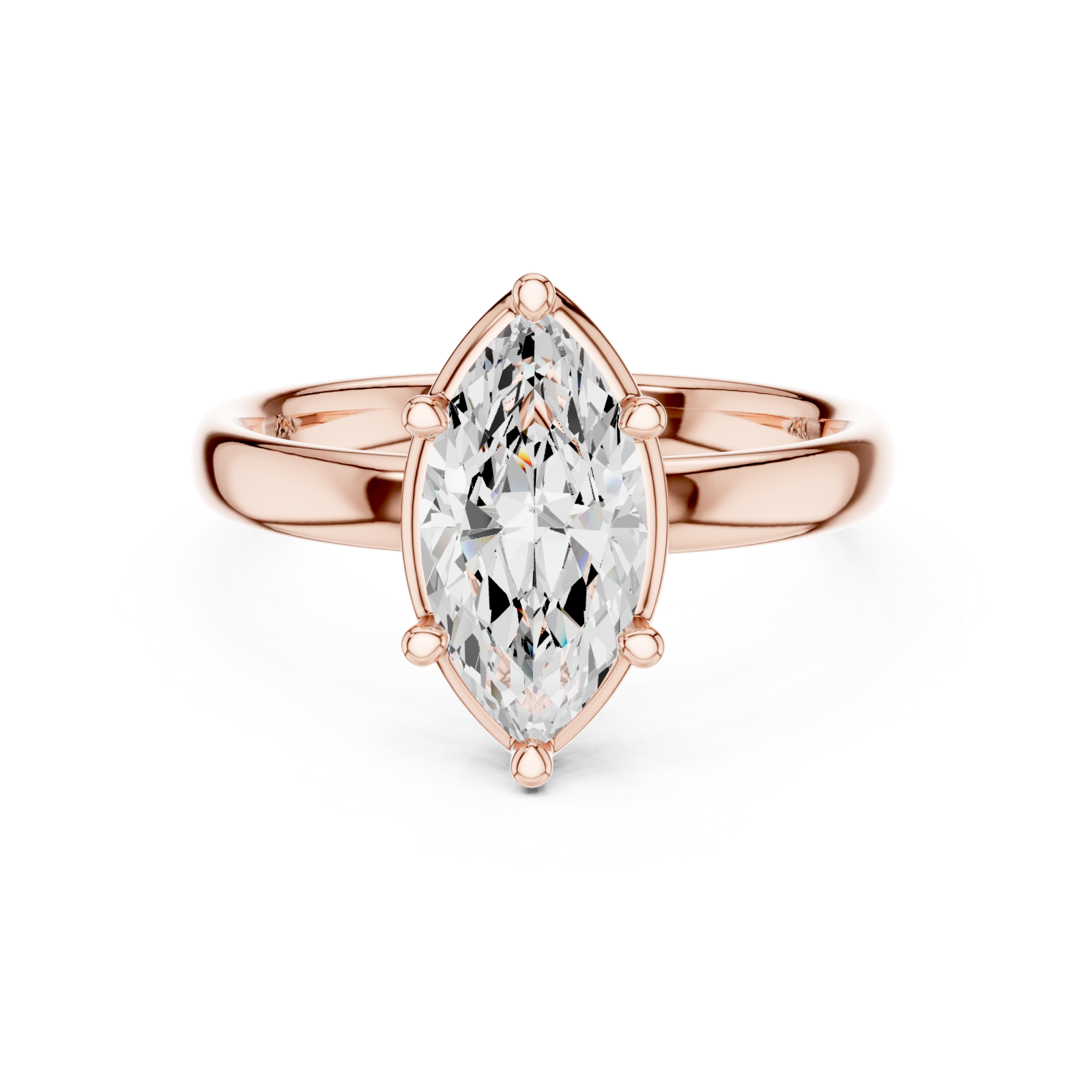  Rose Gold Opaline Solstice Marquise Ring Front View