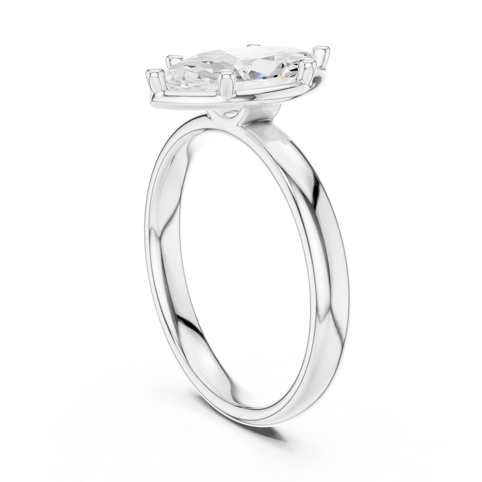  White Gold Opaline Solstice Marquise Ring Left View