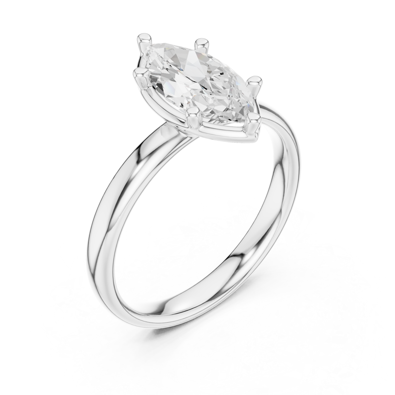  White Gold Opaline Solstice Marquise Ring Right View