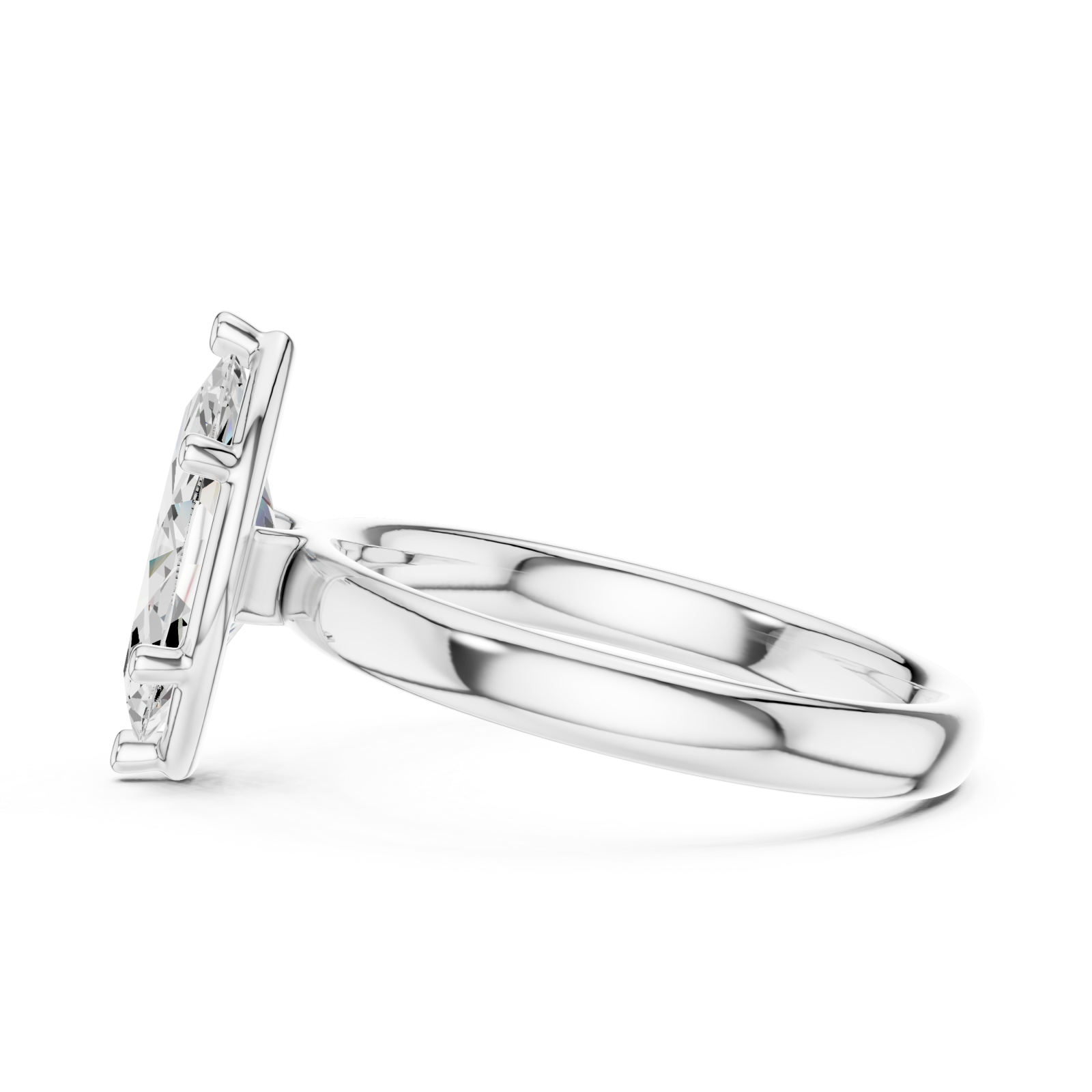  White Gold Opaline Solstice Marquise Ring Side View