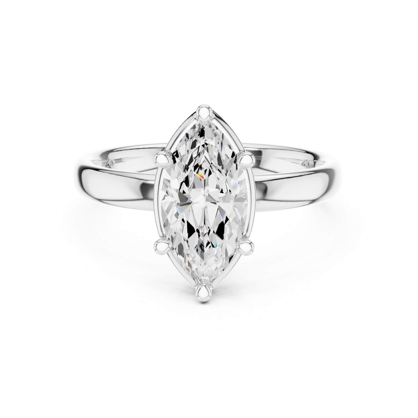  White Gold Opaline Solstice Marquise Ring Front View