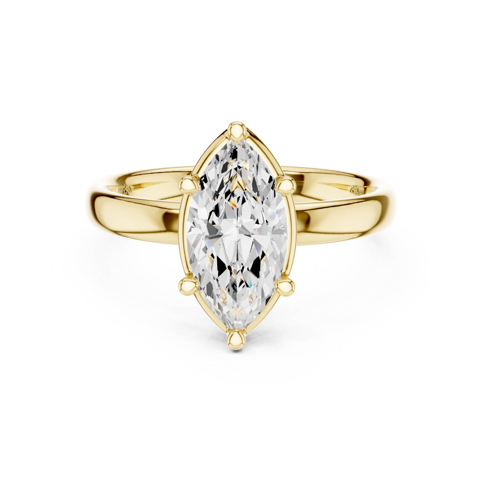  Gold Opaline Solstice Marquise Ring Front View
