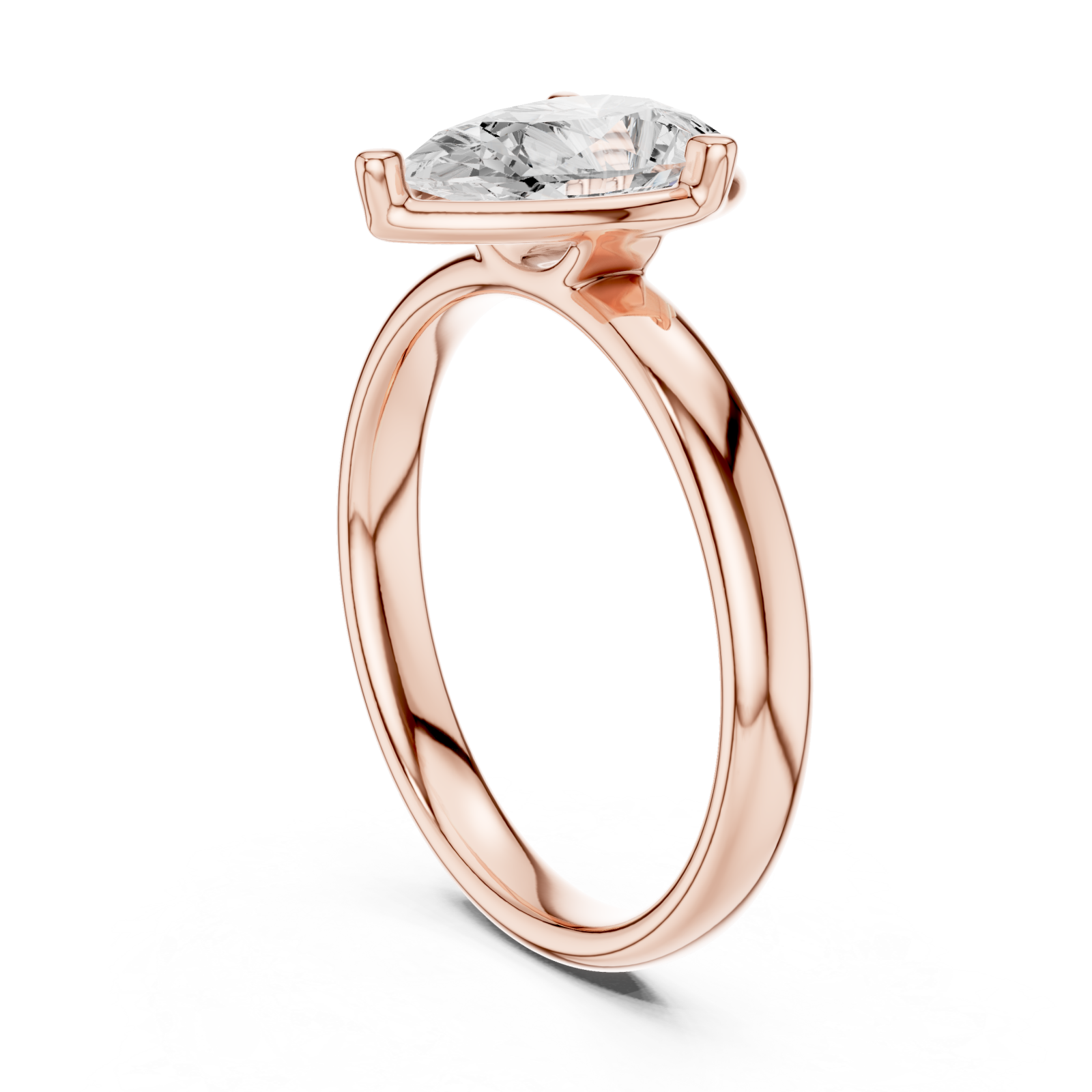  Rose Gold Harmony Point Classic Promise Ring Left View