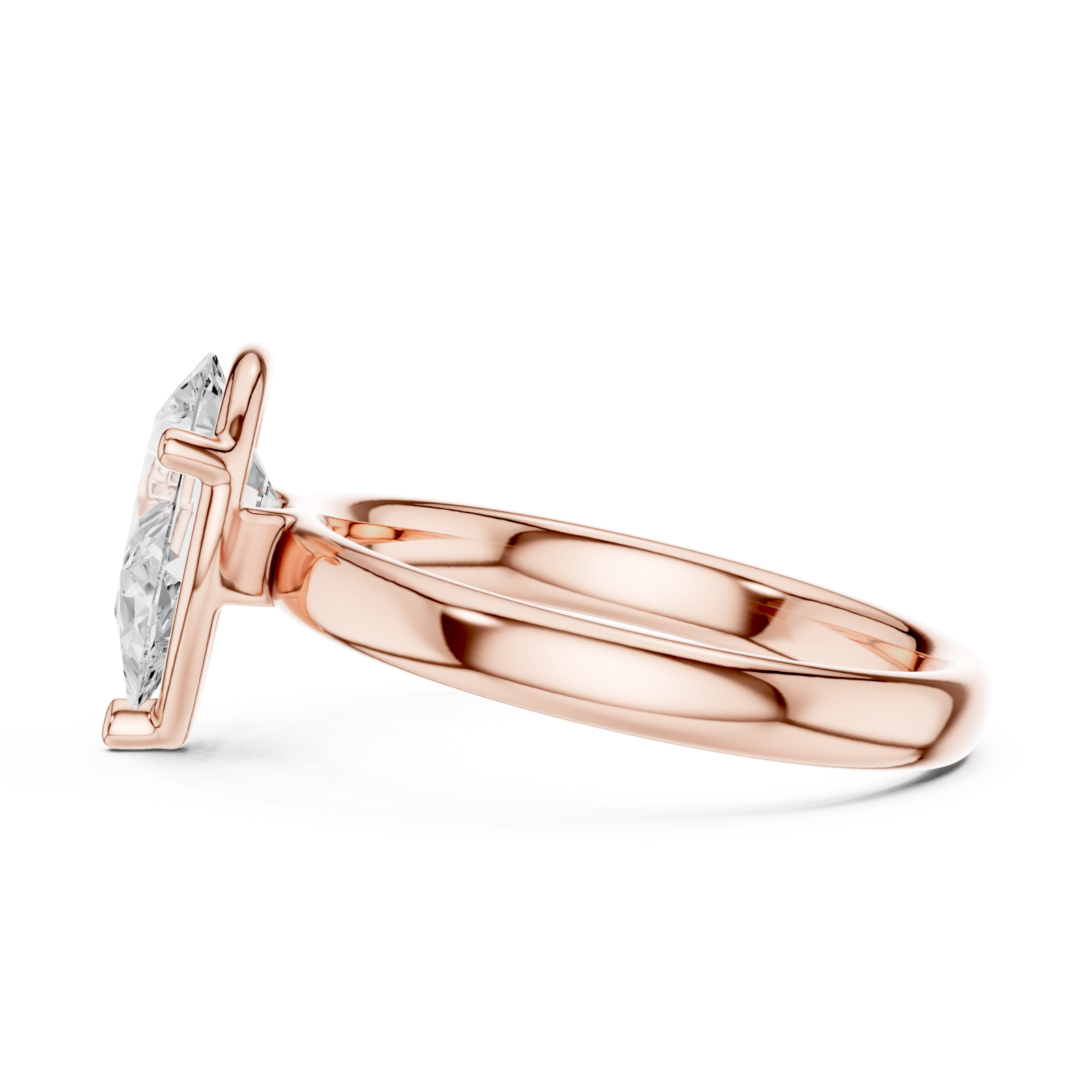  Rose Gold Harmony Point Classic Promise Ring Side View
