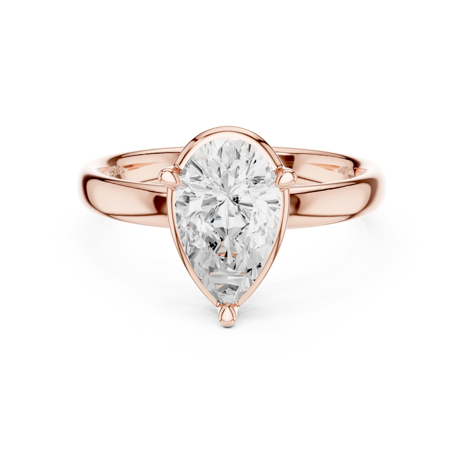  Rose Gold Harmony Point Classic Promise Ring Front View