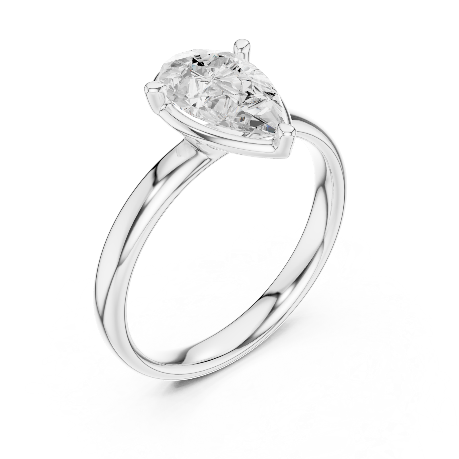  White Gold Harmony Point Classic Promise Ring Right View