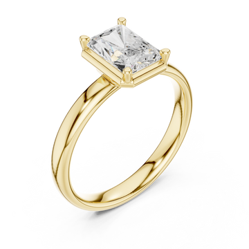 Gold Radiant Prism Classic Solitaire Ring Right View