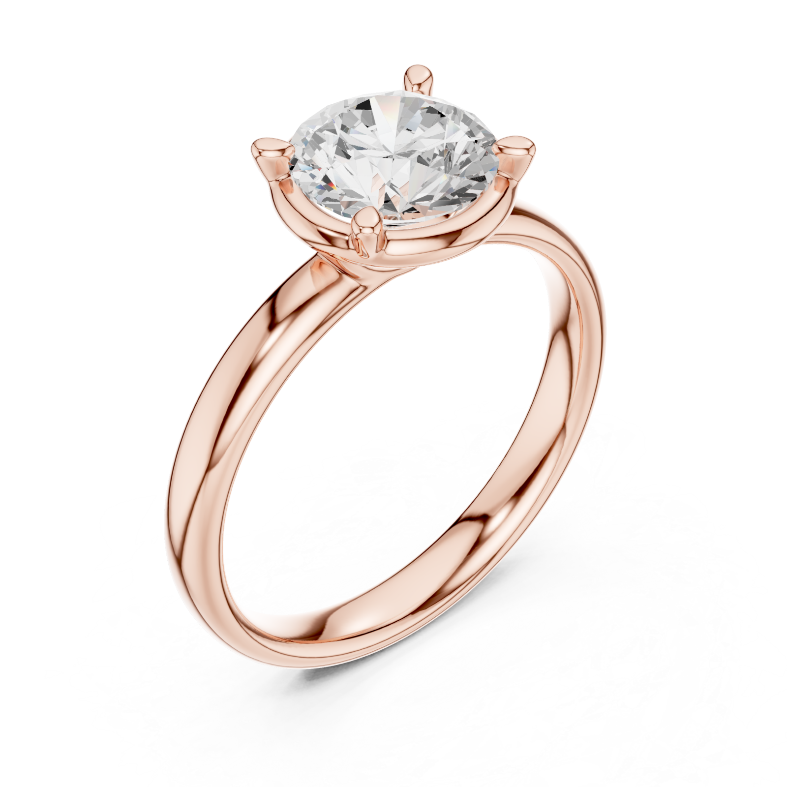  Rose Gold Serene Allure Crowned Solitaire Ring Right View