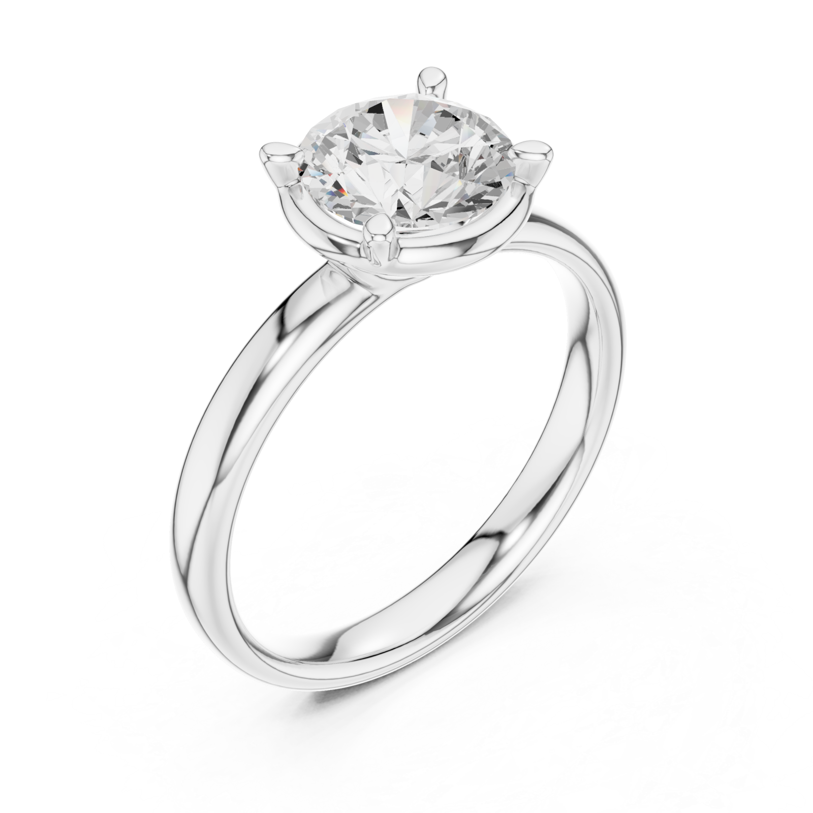  White Gold Serene Allure Crowned Solitaire Ring Right View