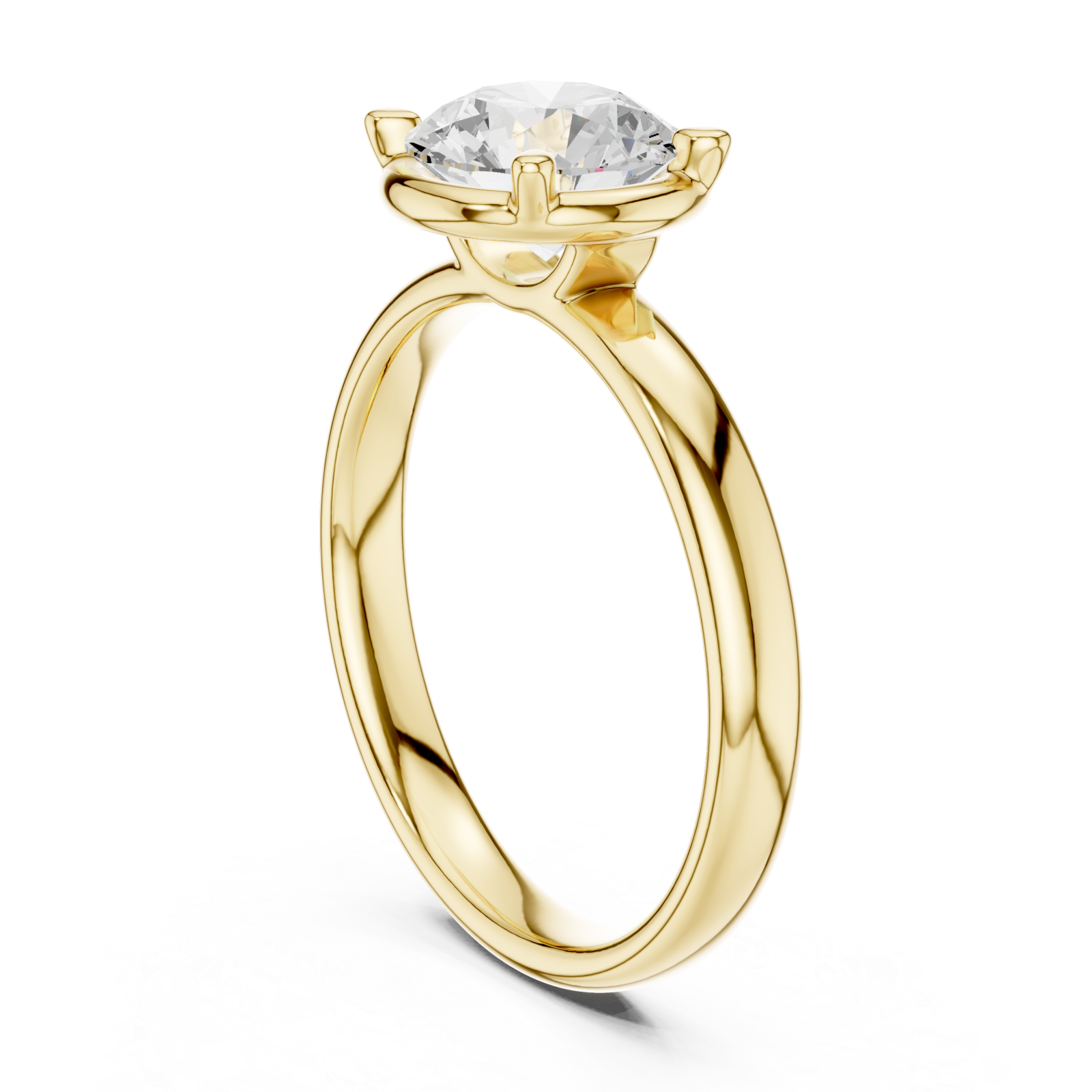  Gold Serene Allure Crowned Solitaire Ring Left View