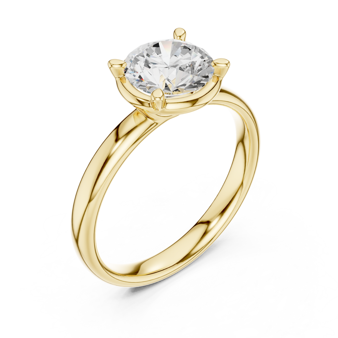 Gold Serene Allure Crowned Solitaire Ring Right View