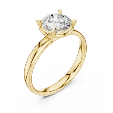 Gold Serene Allure Crowned Solitaire Ring Right View