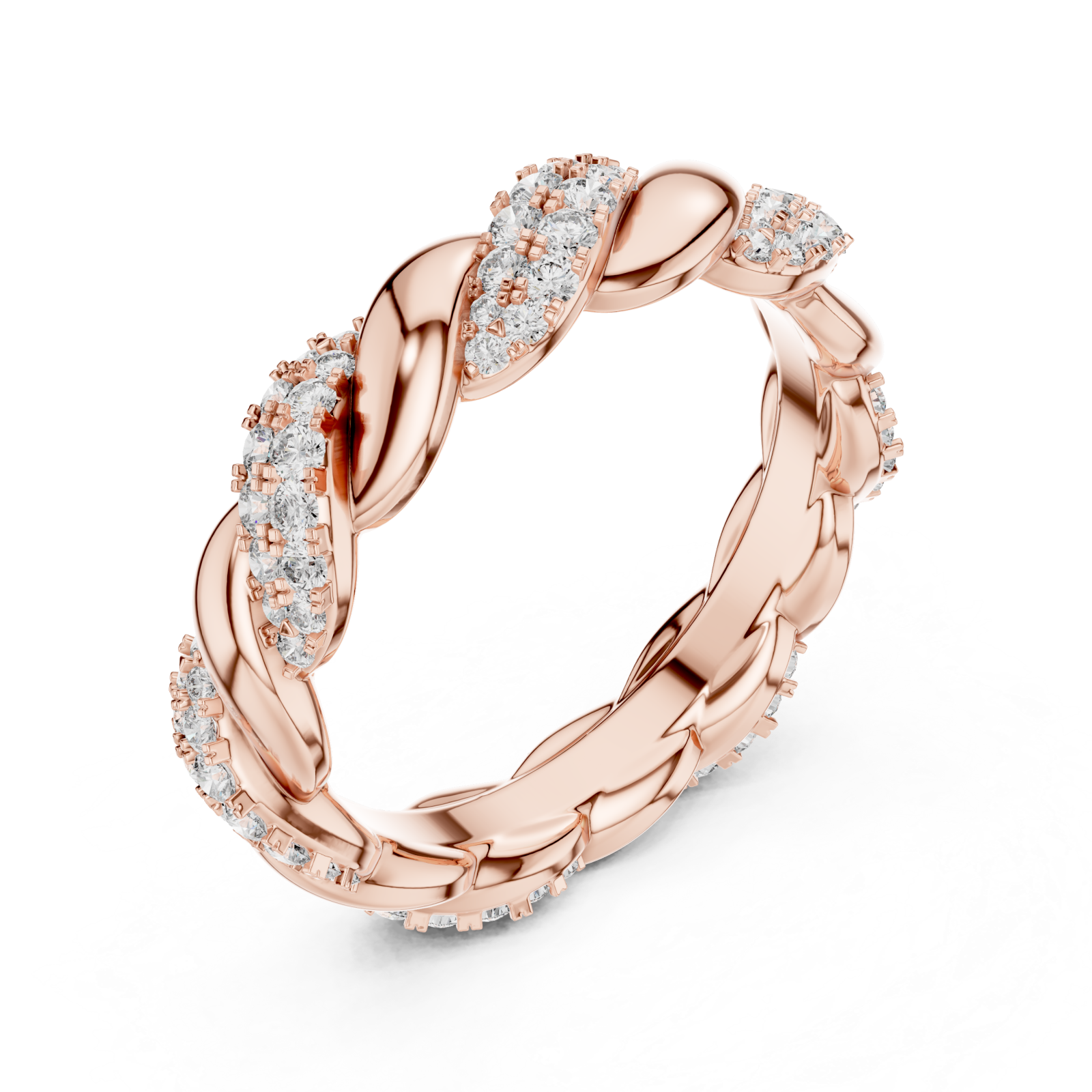  Rose Gold Twist Radiance Band Ring Right View