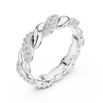  White Gold Twist Radiance Band Ring Right View