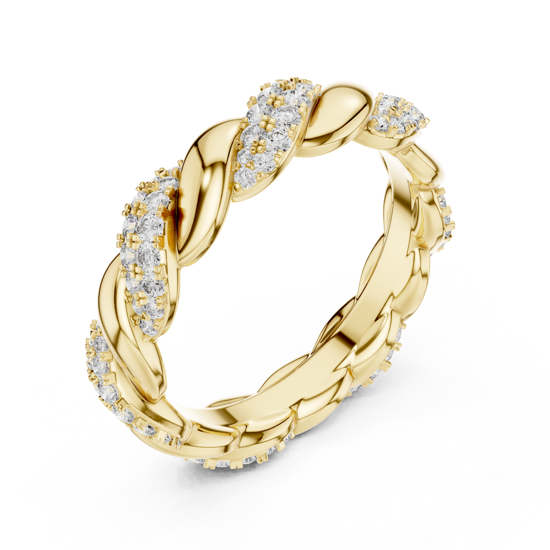 Gold Twist Radiance Band Ring Right View