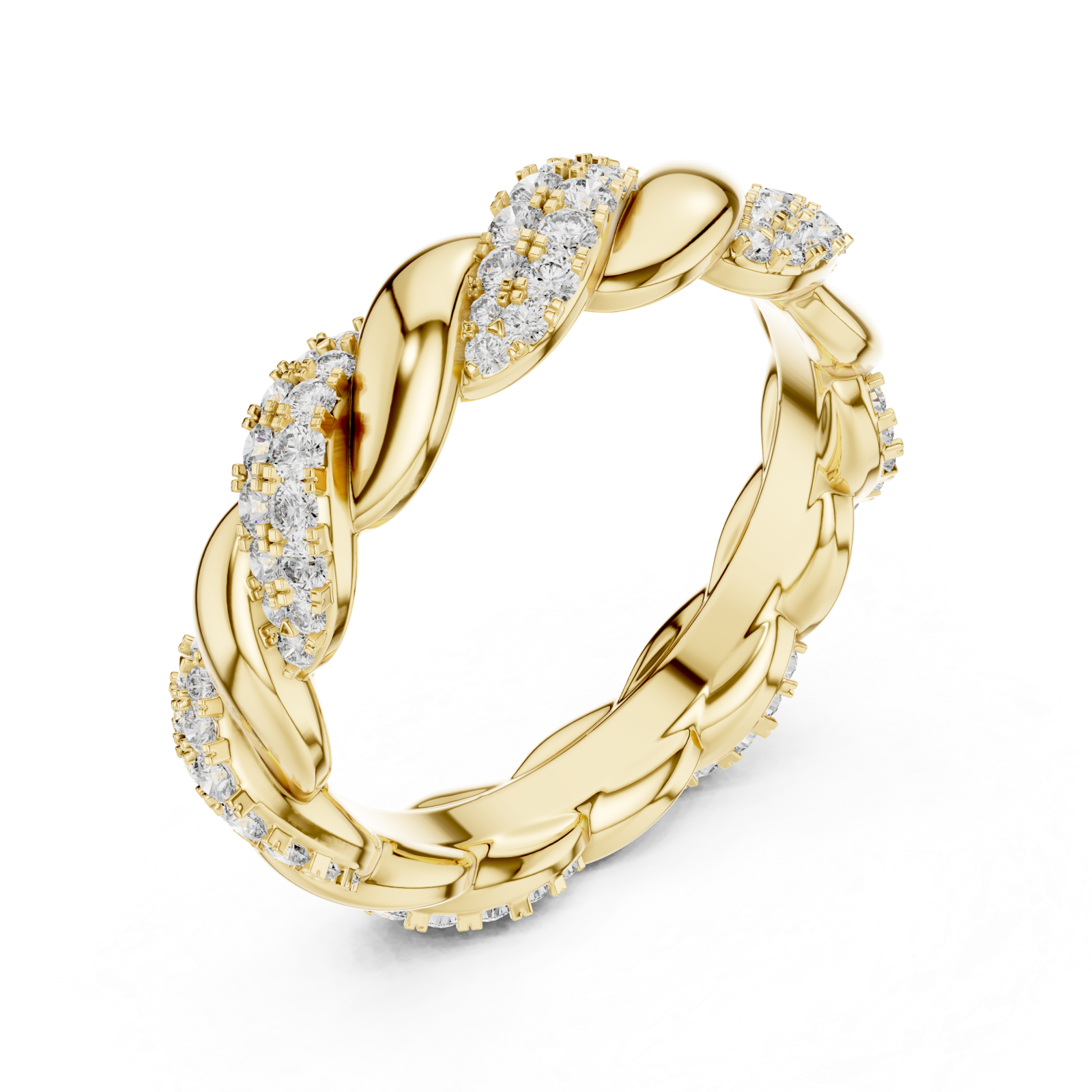 Gold Twist Radiance Band Ring Right View