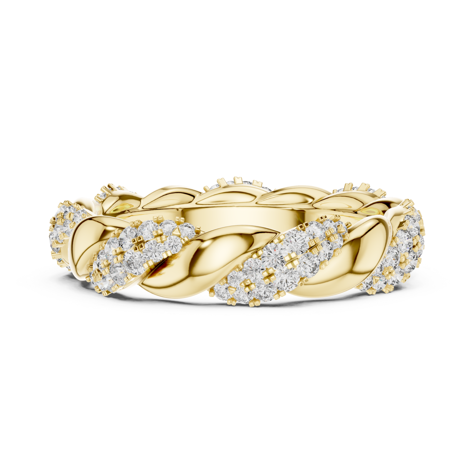  Gold Twist Radiance Band Ring Side View