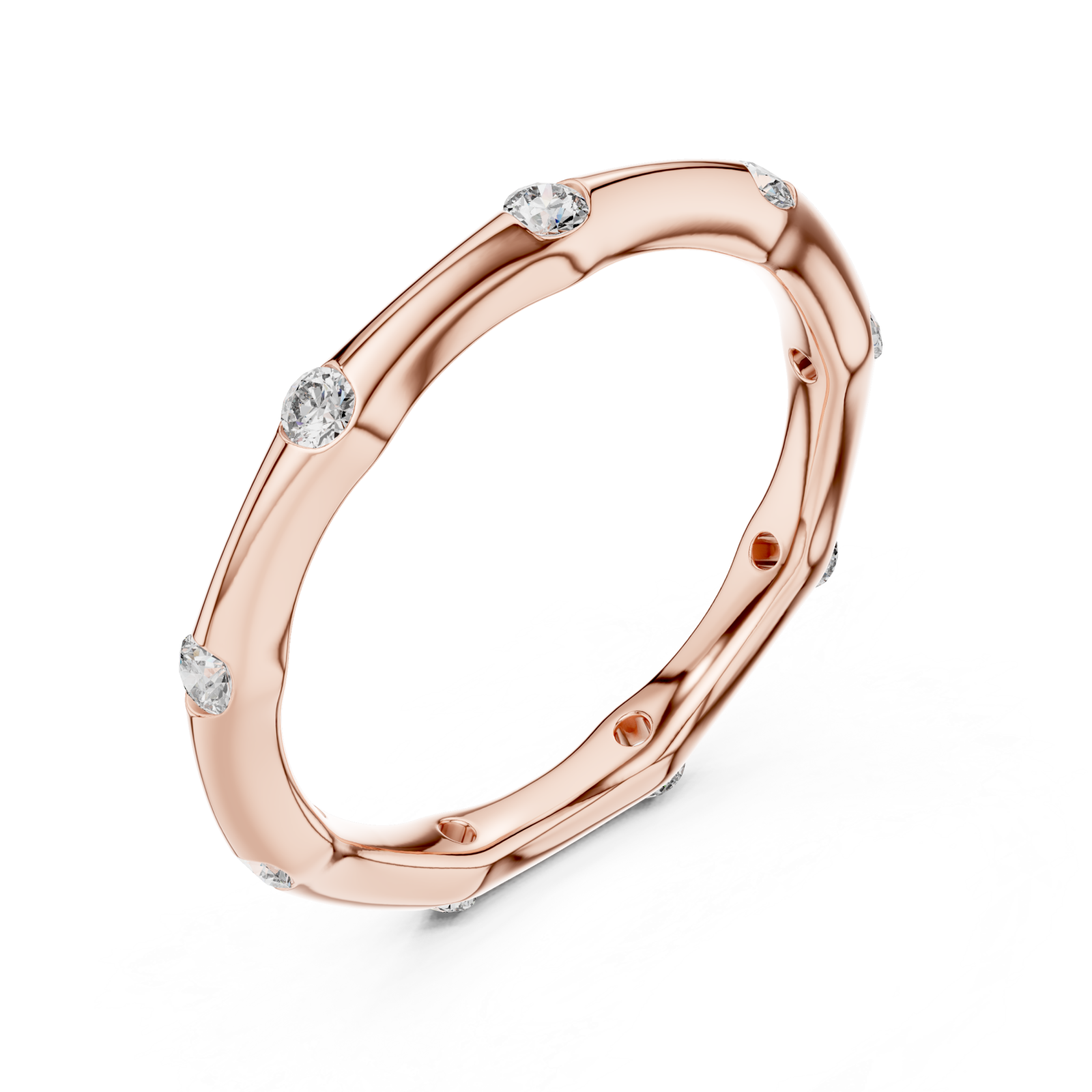  Rose Gold Starlit Whisper Minimal Ring Right View