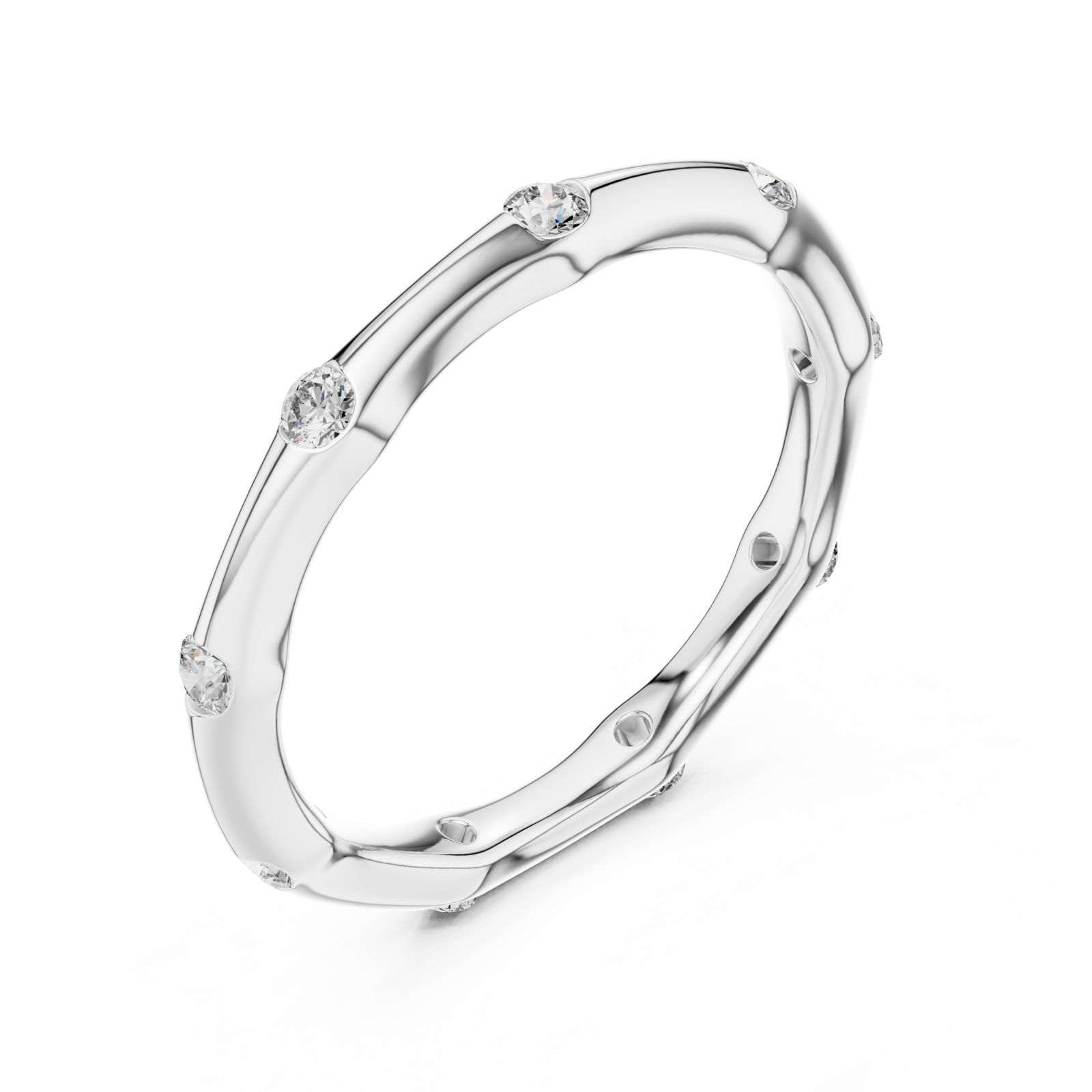  White Gold Starlit Whisper Minimal Ring Right View