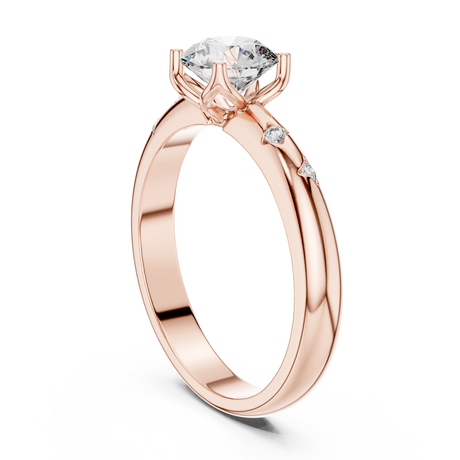  Rose Gold Serene Whisper Classic Anniversary Ring Left View