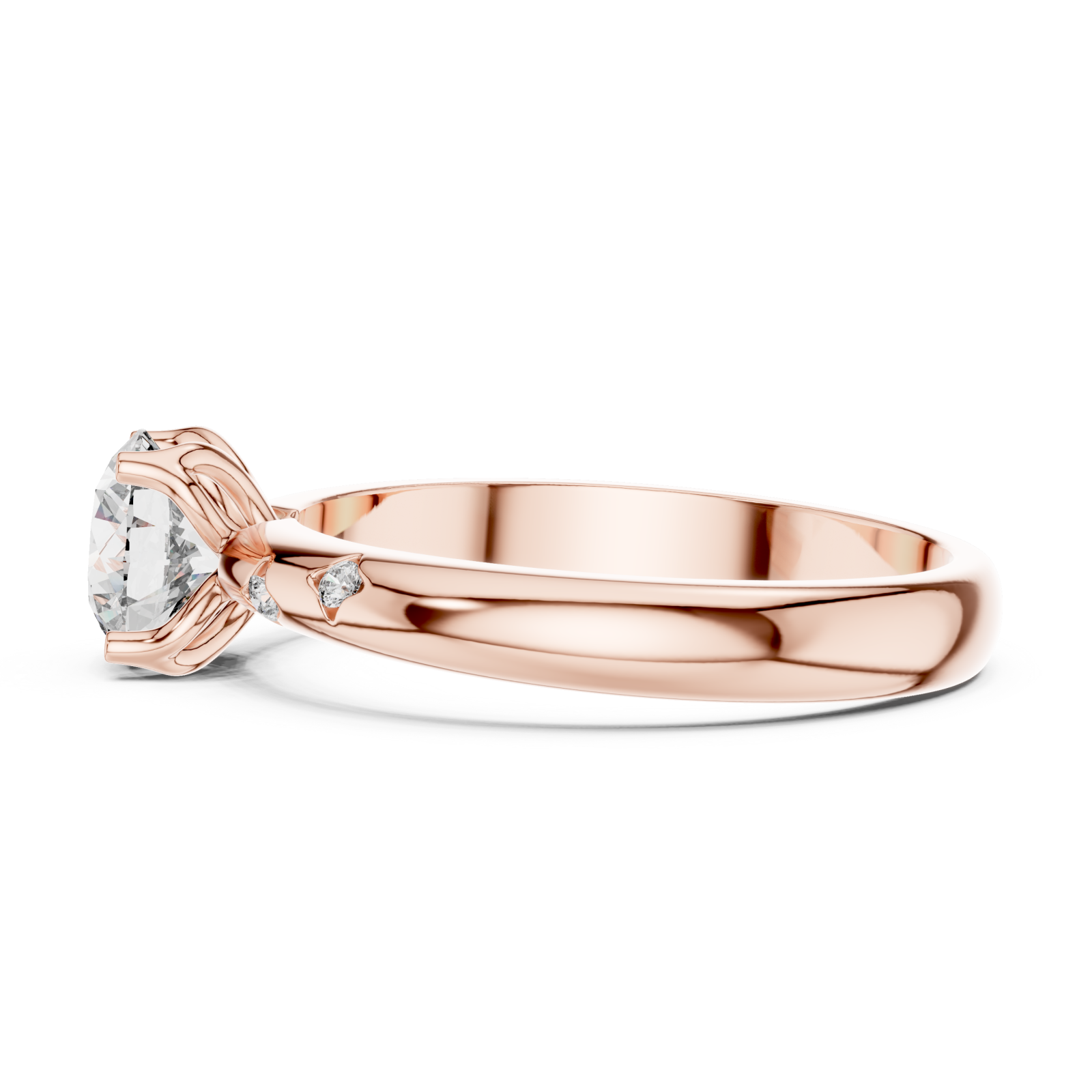  Rose Gold Serene Whisper Classic Anniversary Ring Side View