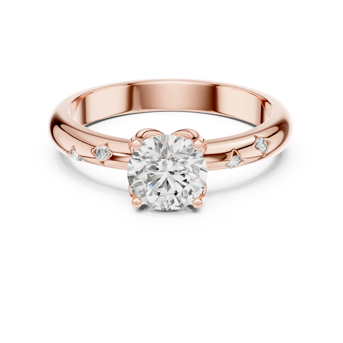  Rose Gold Serene Whisper Classic Anniversary Ring Right View
