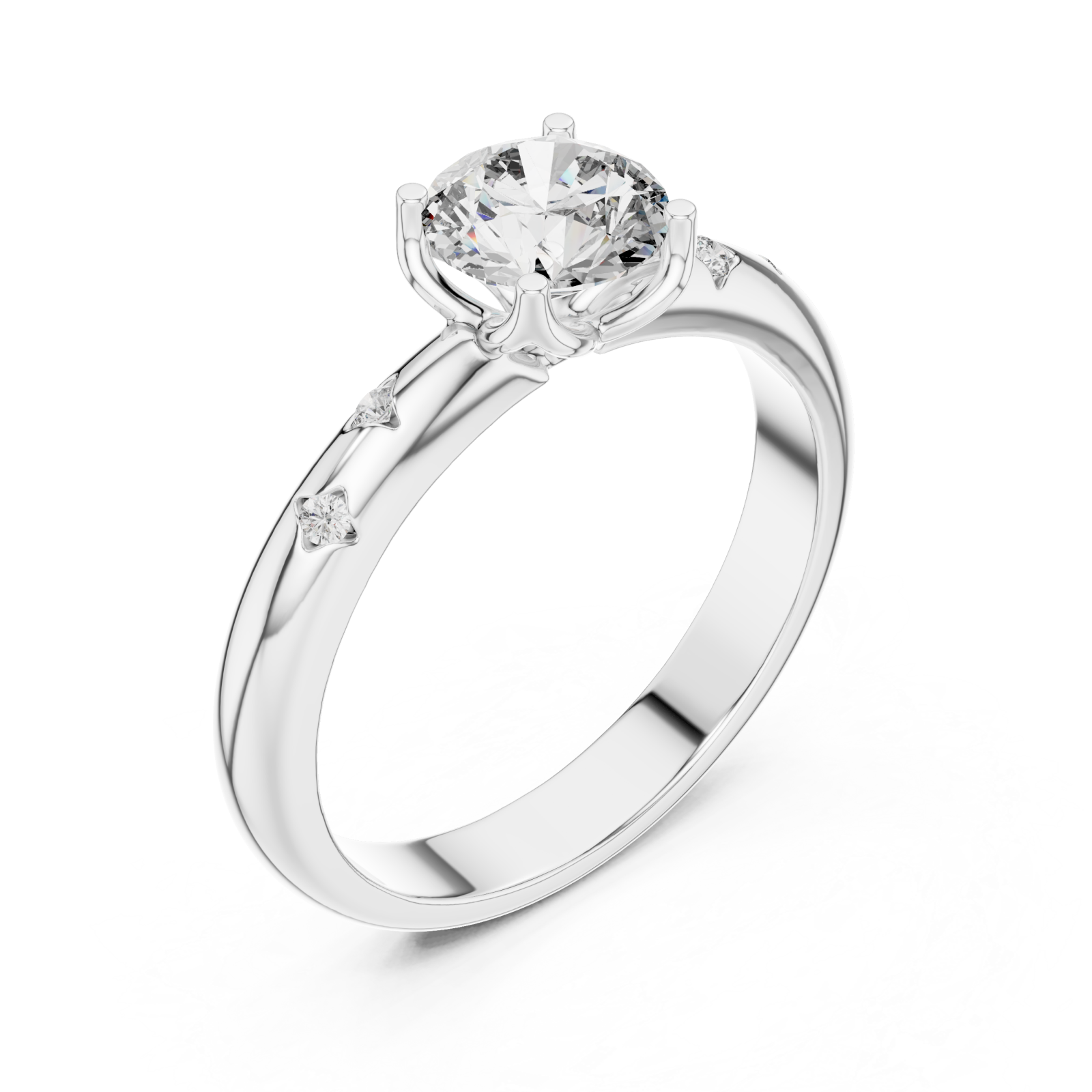  White Gold Serene Whisper Classic Anniversary Ring Right View