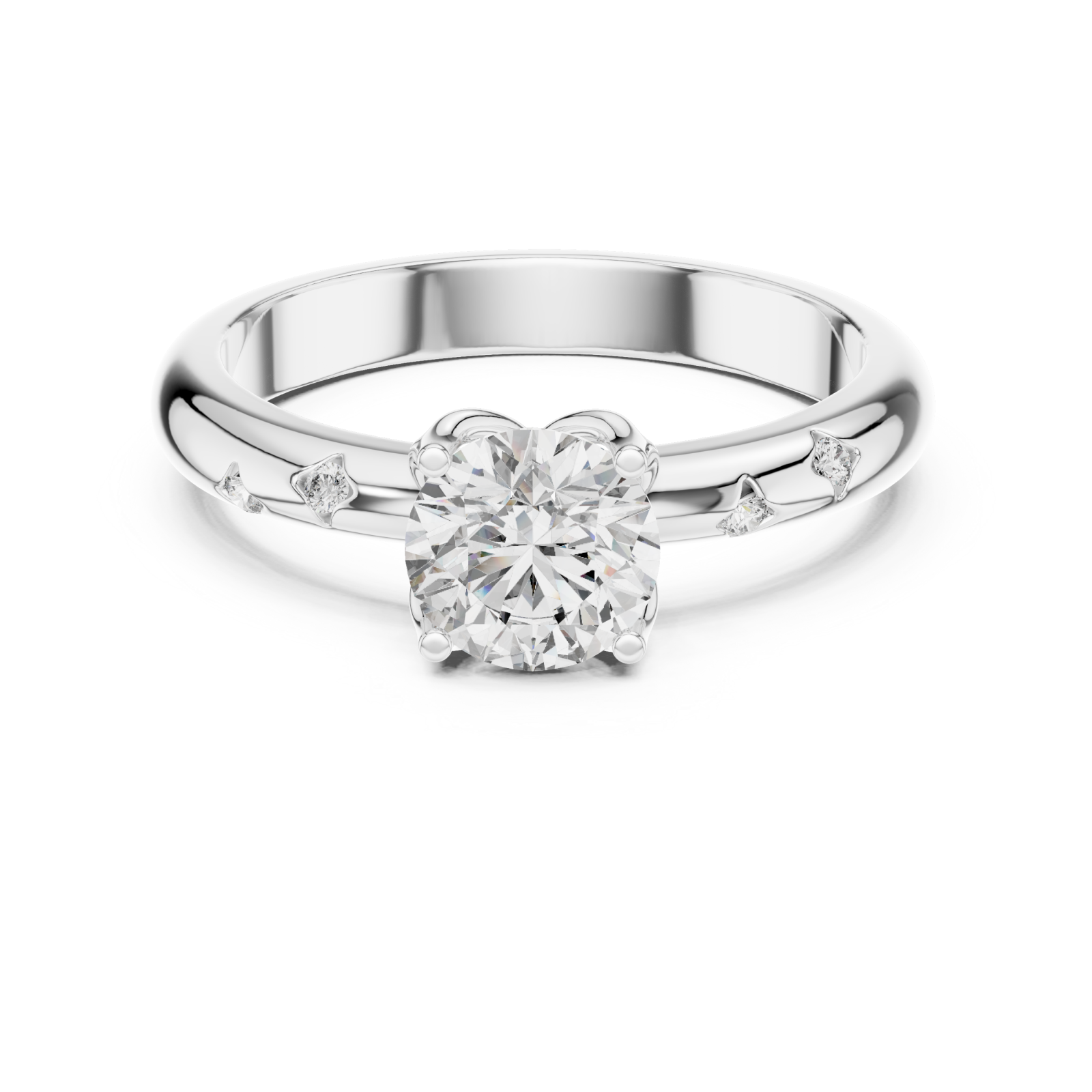  White Gold Serene Whisper Classic Anniversary Ring Front View