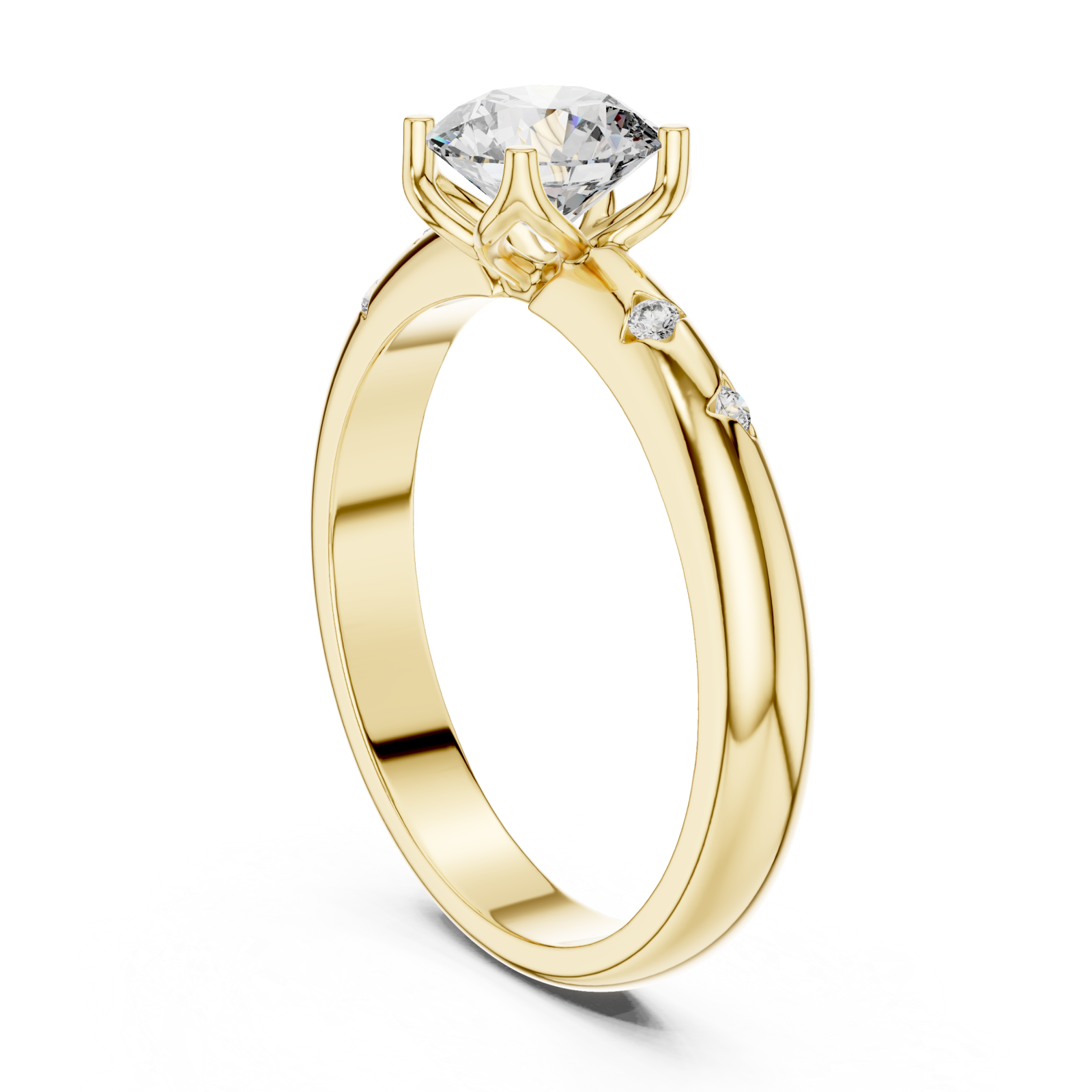  Gold Serene Whisper Classic Anniversary Ring Left View